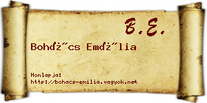 Bohács Emília névjegykártya