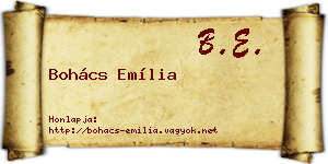 Bohács Emília névjegykártya